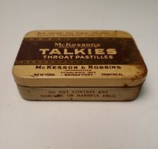 McKesson's Talkies Throat Pastilles Tin - Vintage Cough Drop Tin picture