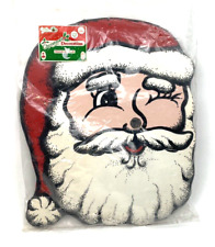 Vintage Large Santa Head Decoration Indoor Outdoor  Hanging Face Light Up 20x16  picture