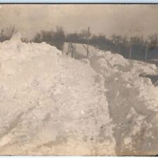 c1910s Sent to Elsberry, MO RPPC Farm Snow Storm Drift Photo Rare No Cancel A151 picture