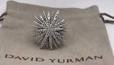 David Yurman Startburst Pave Diamonds Silver 925 Large 34mm Ring Size 7.5 picture