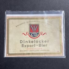 Vintage c1920s Dinkelacker Bier UNUSED Paper Label Stuttgart Germany Q1928 picture