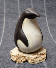 Vintage Maigon Daga Ceramic Art Drip Glaze Penguin Signed on Stone Base picture