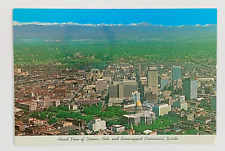 Aerial View of Denver Colorado and Snowcapped Continental Divide Postcard picture