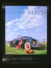 SIGNED 2002 Pebble Beach Concours Poster 1933 CADILLAC Lone Cypress Nicola WOOD picture