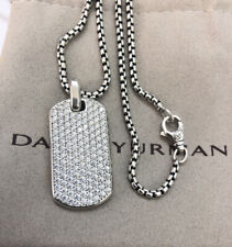 David yurman Sterling Silver 35mm Streamline Dog Tag With Gray Sapphires 22 inch picture