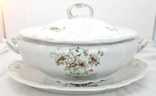 Antique Poinsettia Soup Tureen~ Carlsbad BFHS China~1896-1901 Bavarian Christmas picture
