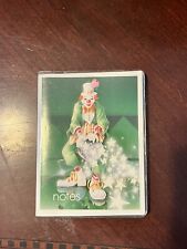 VTG Small World Greetings STATIONERY NOTEPAD NOS CUTE Clown Notes SHEETS RARE picture