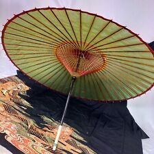 Japanese Umbrella Wagasa Bamboo and Silk Parasol Geisha Bangasa Urushi painted picture