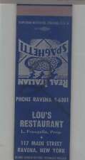 Matchbook Cover - Pizza Place Lou's Restaurant Ravena, NY Sales Sample picture