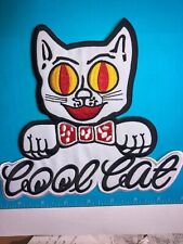 KOOL KAT PATCHES Embroidered IRON - ON COOL CAT LARGE / SMALL YOU GET TW0 picture