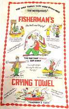 Vintage Tea Towel Fisherman's Crying Towel 17x27