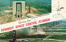 Kennedy Space Center Florida, Greetings NASA Apollo Saturn V, Vintage Postcard picture