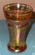 Small Late Terry Crider iridescent carnival small drinking shot glass signed picture