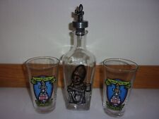 Rogue Spirits Dead Guy Whiskey Bottle Pewter Topper 2 Glasses picture