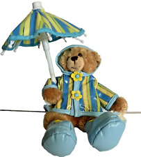 Teddy Bear In Rain Coat with Umbrella ~ MARCH OF DIMES 2006 NWT - Blue Coat picture