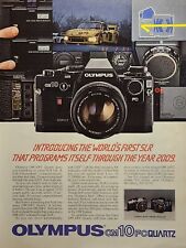 Olympus 0M-10FC Quartz Camera 1980's Vintage Print Ad picture