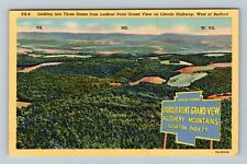 Bedford PA-Pennsylvania, Looking Into Three States, Lookout Point Linen Postcard picture