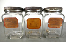 3 Vintage Owens-Illinois Glass Jars for Standard Motor Products Automotive Parts picture