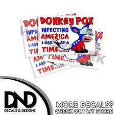 Donkey Pox FJB Funny Right Wing Stickers Anti Biden Decals 4 Pack - 3 INCH WIDE picture