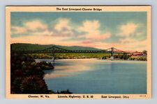 East Liverpool OH-Ohio, East Liverpool Chester Bridge, Antique Vintage Postcard picture