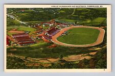 Cumberland MD-Maryland, Aerial Fairgrounds And Racetrack, Vintage Postcard picture
