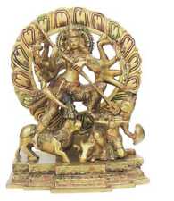 Brass Mahishasura Mardini Statue Devi Mata Idol Hindu Goddess Deity 9.5*5*12 In picture