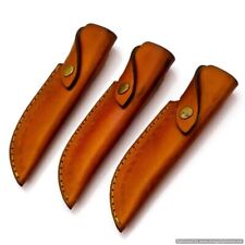 LOT OF 3 Custom Handmade Vertical Knife Leather Sheaths For Right Handed Person picture