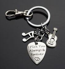 Guitar Pick Keychain with Clip 