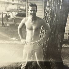 VINTAGE PHOTO Beefcake Muscular Shirtless Man, Gay Interest Original picture