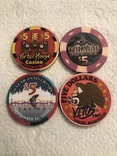 Lot Of (4) $5 Casino Chips From Washington State picture