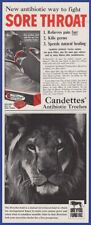 Vintage 1960 CANDETTES Antibiotic Troches Sore Throat Medicine Remedy Print Ad picture