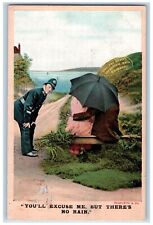 DPO (1900-1948) Grizzly OR Postcard Couple Romance Hiding Policeman Bamforth picture