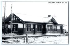 c1969 CB&P Depot Hamburg Iowa Railroad Train Depot Station RPPC Photo Postcard picture