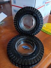 Two Vintage Advertising Tire Ashtrays-  Goodyear,Super Cross Rib Hi Miller picture