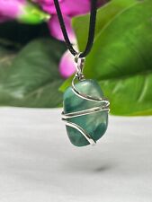 Green Jade Wire Wrapped Tumbled Stone Pendants picture