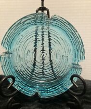Vintage Anchor Hocking Soreno Icy Aqua Blue Glass Ashtray 6.5” picture