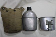 US Military Issue WW2 WWII 1944 Metal Water Canteen Canvas Pouch an Cup T2 picture