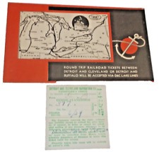 1945 DETROIT & CLEVELAND NAVIGATION COMPANY PASSENGER CHECK AND TICKET ENVELOPE picture