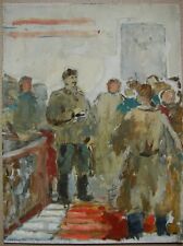 Ukrainian Soviet Oil Painting realism portrait Stalin people figure politics 50s picture