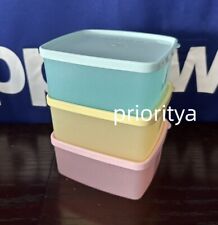 Tupperware Small Freezer It Square Rounds 400ml Container Set of 3 Colors New picture