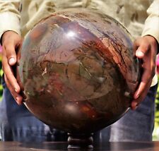 28CM Natural Polychrome Jasper Metaphysical Aura Spirit Reiki Stone Sphere Ball picture