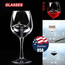Shark Glass Metal Red Wine Glass Goblet Whiskey Cup Special Gift US picture