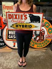 Antique Vintage Old Style Sign Dixie Hybrid Corn Made in USA picture