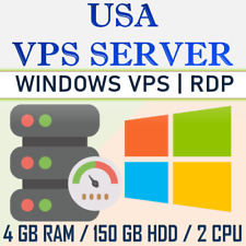 USA Windows VPS RDP Server/ Windows VPS Hosting - 4GB RAM + 150GB HDD picture