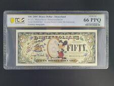 Rare Autographed Disney $50 Dollars, 2005 Serie B Mickey 