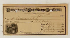 1895 Antique Illustrated Fairbanks Standard Scales Receipt 5x2.5 inches picture