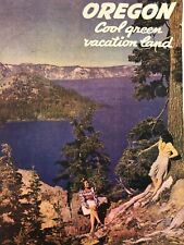 Oregon Cool Green Vacation Land Brochure 1940s Travel and Vintage State Map picture