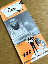 1950s SCANDINAVIAN AIRLINES (SAS) vintage travel brochure CAIRO, EGYPT Pyramids picture