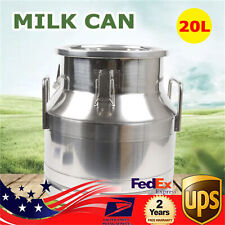 Heavy Duty Stainless Steel Can 20L Milk Wine Pail Bucket Tote Jug w/Sealed Lid picture