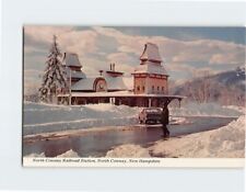 Postcard North Conway Railroad Station Moat Mountain Range New Hampshire USA picture